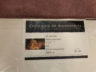 SDCC 2019 Blizzard EXCLUSIVE “The Firelord” 43/300 Fine Art Print WoW Warcraft 2