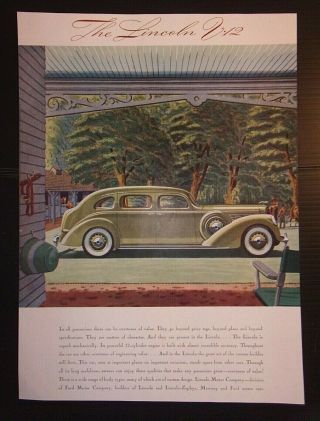 1939 Lincoln V12 Automobile Advertisement
