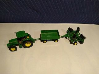 John Deere Ertl 6410 Toy Tractor With Wagon And Disk Plow