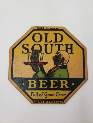 Old South Beer 1930’s 4 Inch Absorbo Coaster Co.