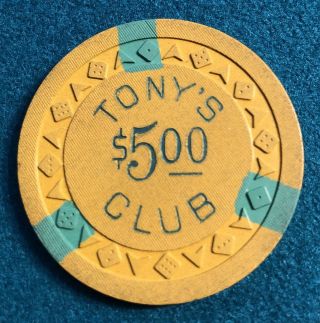 Tony’s Club South Lake Tahoe $5 House Chip