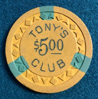 Tony’s Club South Lake Tahoe $5 House Chip 2