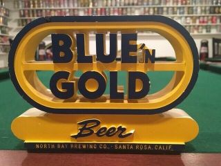 Blue N Gold North Bay Brewing Company Chalk Figure Statue Barware Bar Back