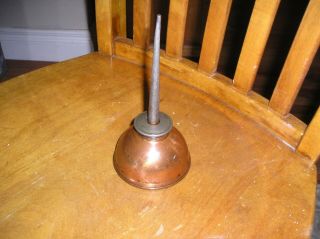 Old Vintage 7 1/2 " Tall Brass Metal Squirt Oil Can