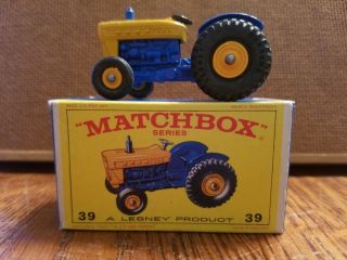 Matchbox 39 & 40 Pair Ford Tractor & Hay Trailer Diecast Model Car Box