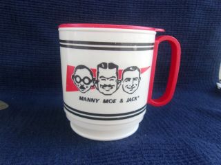 Vintage Advertising Pep Boys Manny,  Moe & Jack Travel Coffee Mug Cup With Lid