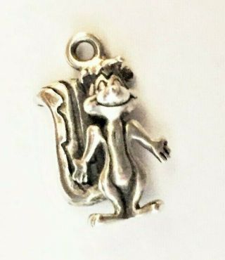 Warner Brothers Pepe Le Pew Sterling Silver Charm Rare