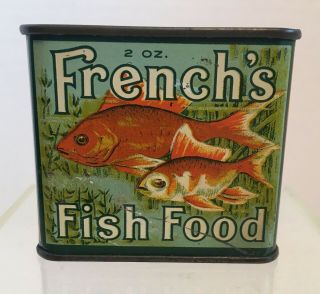 Vintage Colorful 2 Oz French`s Fish Food Tin Can