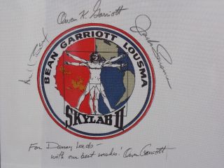 Psa/dna Authenticated Nasa Skylab Ii Beta - Cloth Signed: Bean Garriott Lousma
