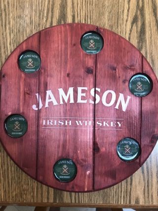Vintage Jameson Cedar Wood Shot Glass Holder Tray For Members Of The Bar