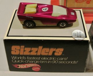 Vintage 1970 Mattel Hot Wheels Sizzlers Big O Fat Track Race Set 2 Cars 6