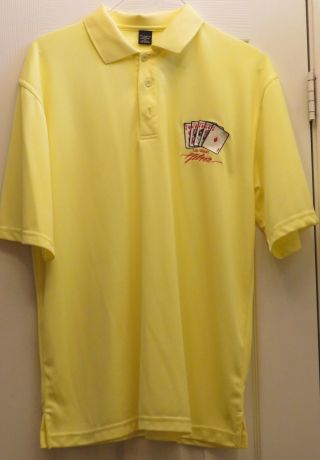 Las Vegas Hilton Casino Polo/golf Embroidered Royal Flush Size L Large Shirt