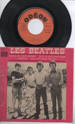 The Beatles Rare 1965 French Only 7 " P/c Ep,  Promo Gift " Devil In Her Heart "