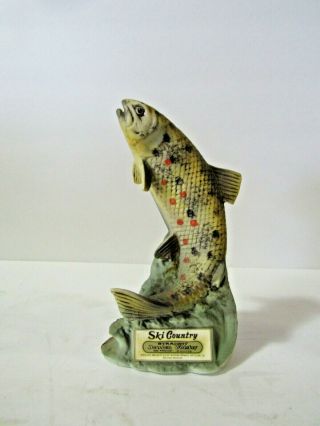 Ski Country Brown Trout Miniature Decanter