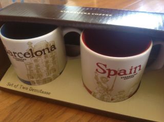 Starbucks Barcelona & Spain Demitasse Mini Mug - Set Of 2