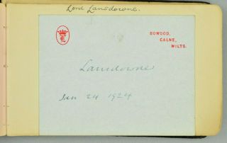 Lord Lansdowne 1845 - 1927 Signed Autographed Calling Card Stuck On Album Page