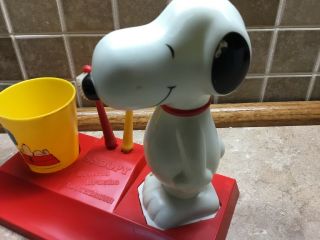 Vintage Snoopy Peanuts Toothbrush Holder And Cup Set 2