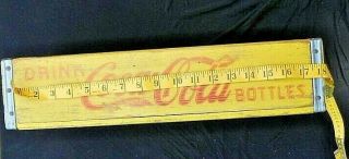 Vintage 1960 ' s Yellow & Red Coca - Cola Wooden Crate 6
