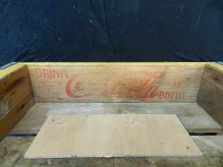 Vintage 1960 ' s Yellow & Red Coca - Cola Wooden Crate 8