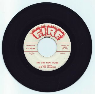 Doo Wop 45 Earl Lewis & The Channels The Girl Next Door On Fire Vg,