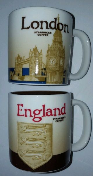 Starbucks London & England 3 Oz Espresso Coffee Mini Mugs Cups