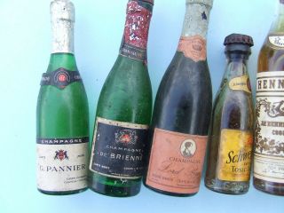 8 Miniature Bottles Advertising Incl Scheppes Ginger Beer Tonic and Champagne 4