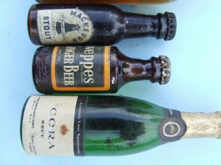 8 Miniature Bottles Advertising Incl Scheppes Ginger Beer Tonic and Champagne 5