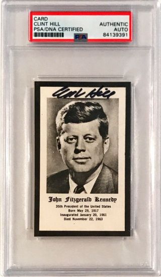 Clint Hill Signed Jfk President John F Kennedy Funeral Card Psa/dna Slabbed