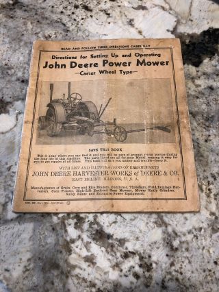 John Deere Harvester Power Mower Caster Wheel Type