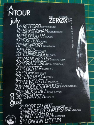Adam And The Ants Zerox Tour programme A5 1979 Punk Memorabilia 3