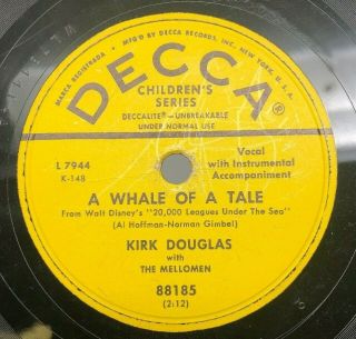 Kirk Douglas A Whale Of A Tale 78 20,  000 Leagues Under The Sea Children Disney