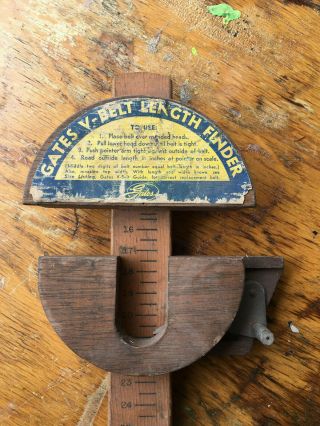 Gates V - Belt Length Finder Fan Belt Tool Vintage Gates Fan Belt Tool Shop Tool