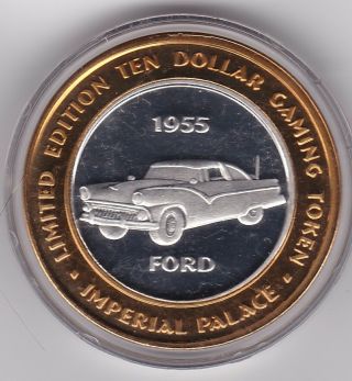 $10 Silver Strike Imperial Palace Las Vegas 2001 1955 Ford Nicely Frosted