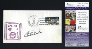 Charlie Duke Signed Cover Jsa Authenticated Apollo 16 Astronaut