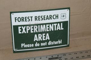 Us Forest Research Experimental Area Painted Tin Metal Sign Camping Fishing Farm