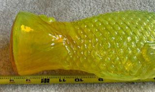 Vintage Italian Yellow Glass Fish Shaped Bottle Antinori Decanter 2