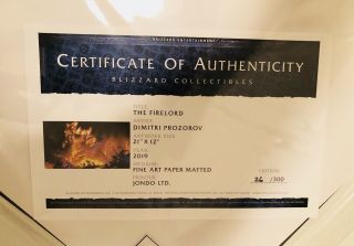 2019 SDCC Exclusive Blizzard “The Firelord” Fine Art Print Only 300 26/300 2