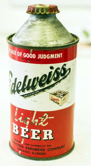 Edelweiss Light Beer 12oz Cone Top Can W/ Cap
