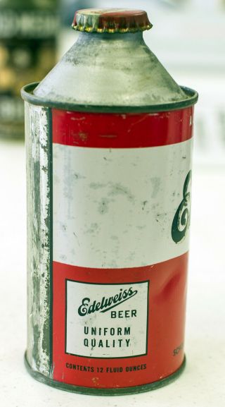 Edelweiss Light Beer 12oz cone top can w/ cap 3