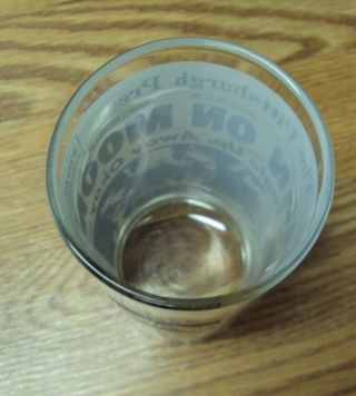Vtg LIBBEY Pittsburgh Press MAN ON MOON Drinking Glass Tumbler 50th Anniversary 6