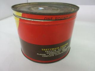 VINTAGE TASTY MAID COFFEE TIN ADVERTISING COLLECTIBLE M - 308 3
