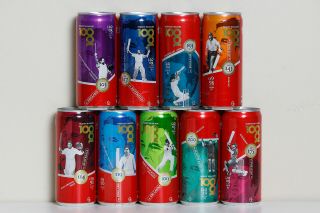 2011 Coca Cola 7 Cans Set From India,  Tribute To Sachin (300ml)