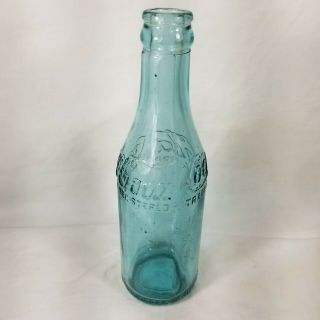 Vintage Coca Cola Blue Glass Embossed Bottle Canada - A - 2