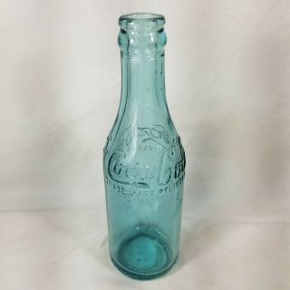 Vintage Coca Cola Blue Glass Embossed Bottle Canada - A - 3