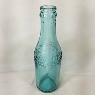 Vintage Coca Cola Blue Glass Embossed Bottle Canada - A - 4