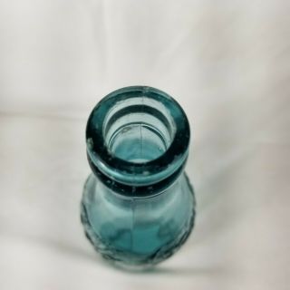 Vintage Coca Cola Blue Glass Embossed Bottle Canada - A - 5