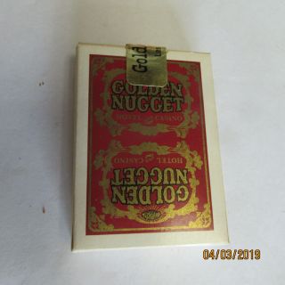 Vintage Golden Nugget Gambling Hall Las Vegas,  Nv Red & Gold Deck