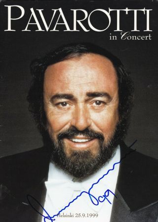 Luciano Pavarotti Signed Concert Program 1999 / 100 / Finland