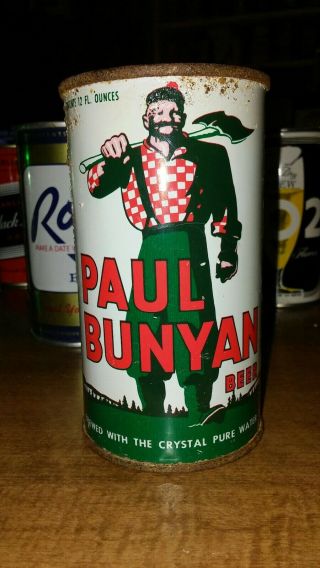 12oz.  Paul Bunyan Flat Top Beer Can