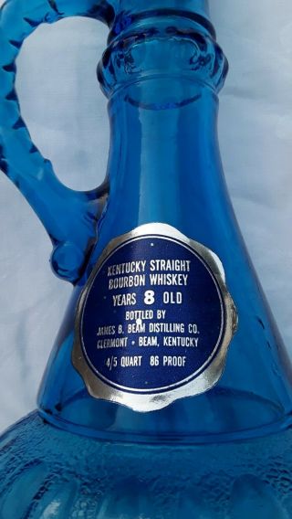 BLUE I DREAM OF JEANNIE BOTTLE Vase,  1973 Beam Whiskey Decanter,  Genie 3